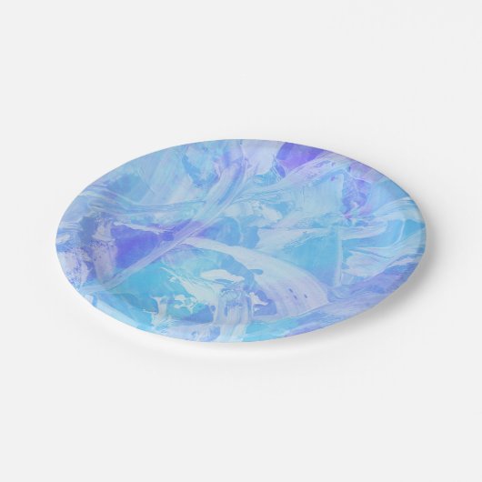 Blau und Lila texturiert Pappteller (Schrägansicht)