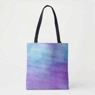 Blau und Lila Wasserfarben Ombre Tasche