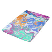 Blau und Lila Wirbel Abstrakt Badematte (Schrägansicht)