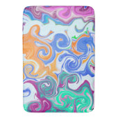 Blau und Lila Wirbel Abstrakt Badematte (Vorderseite Vertikal)