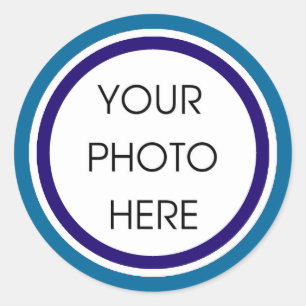 Blau-und Marine-Schablonen-Aufkleber Runder Aufkleber