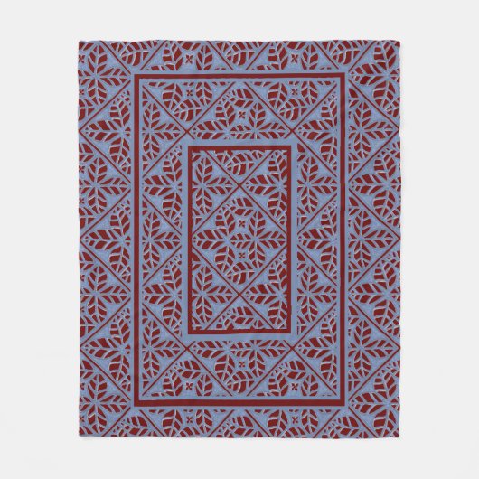 Blau und Maroon bedrucken Fleece Blanket (Vorderseite)
