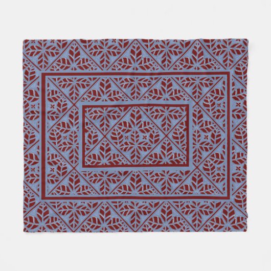 Blau und Maroon bedrucken Fleece Blanket (Vorderseite (Horizontal))