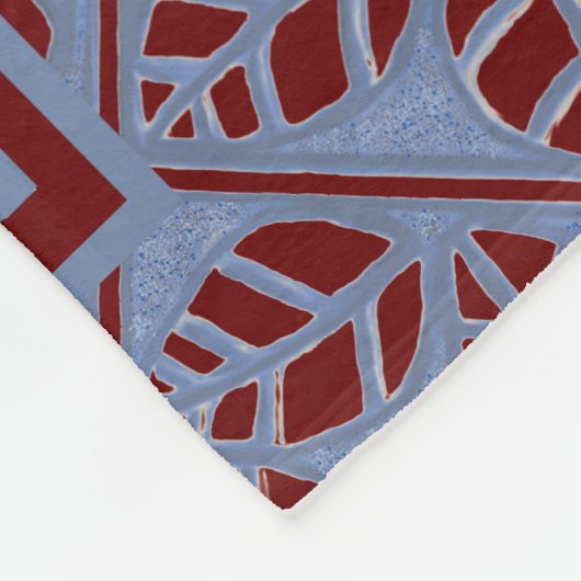 Blau und Maroon bedrucken Fleece Blanket (Ecke)