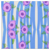 Blau und Mauve Floral Stoff (Nahaufnahme)