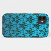 Blau und Meer-Schildkröte-Muster Case-Mate iPhone Hülle (Rückseite (Horizontal))