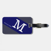 blau und modern reisedonografisch gepäckanhänger (Rückseite horizontal)