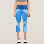 Blau und Muster Capri Leggings (Vorderseite)