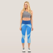 Blau und Muster Capri Leggings (Vorderseite)