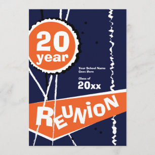 Blau und Orange 20 Einladung