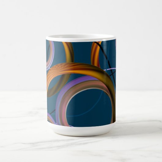 Blau und Orange Abstract Design Tasse (Mittel)