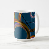 Blau und Orange Abstract Design Tasse (VorderseiteRechts)