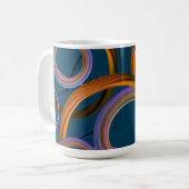 Blau und Orange Abstract Design Tasse (Vorderseite Links)