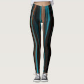 blau und orange abstrakt leggings (Vorderseite)