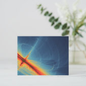 Blau und Orange Abstrakt mit Wirbel Postkarte (Stehend Vorderseite)
