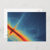 Blau und Orange Abstrakt mit Wirbel Postkarte (Vorne/Hinten)