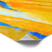 Blau und Orange Abstrakt Poster (Ecke)