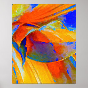 Blau und Orange Abstrakt Poster