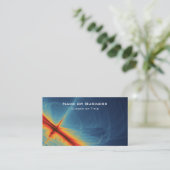 Blau und Orange Abstrakt Visitenkarte (Stehend Vorderseite)