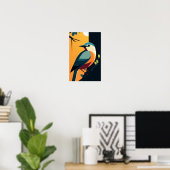 Blau und Orange Bird auf einem Branch-Poster Poster (Heimbüro)