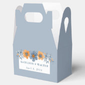 Blau und Orange Blume Hellblaue Gastgeschenk Hochz Geschenkschachtel (Geöffnet)