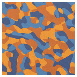 Blau- und Orange-Camouflage-Druckmuster Stoff
