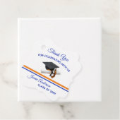 Blau und Orange Cap & Tassel | ABSCHLUSS Geschenkanhänger (Beispiel)