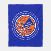 Blau und Orange, Cheer Coach Geschenk, Chef Blanke Fleecedecke (Vorderseite)