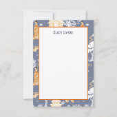 Blau und Orange Chinoiserie Pagodas Dankeskarte (Vorderseite)