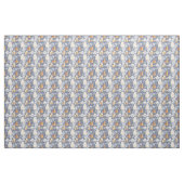 Blau und Orange Chinoiserie Pagodas Stoff (Yard (91,4 cm))