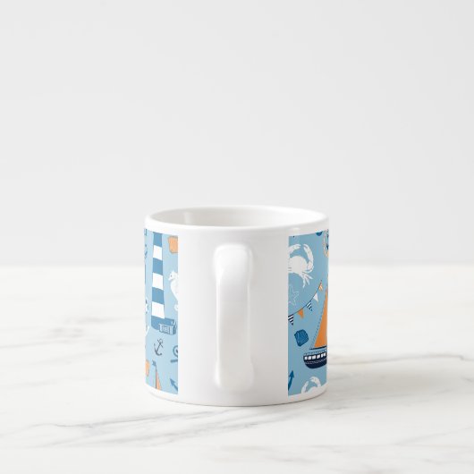 Blau und Orange des Meeres Espressotasse (Rückseite)