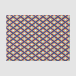 Blau und Orange Ethnic Tribal Ikat Muster Seidenpapier