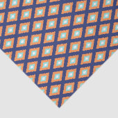 Blau und Orange Ethnic Tribal Ikat Muster Seidenpapier (Ausschnitt)