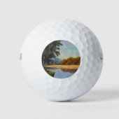 Blau und orange farbiger Strand Golfball (Vorderseite)