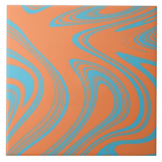 Blau und Orange Fliese (Vorderseite)