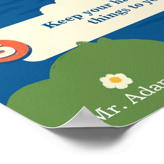 Blau und Orange Funny 16x20in individuell einstell Poster (Ecke)