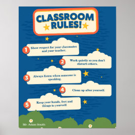 Blau und Orange Funny 16x20in individuell einstell Poster