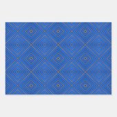 Blau und orange Hypnothek Moderne Pop Art Geschenkpapier Set (Vorderseite 3)
