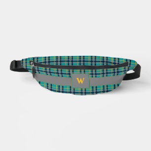 Blau und Orange Kariert Bauchtasche