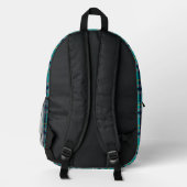 Blau und Orange Kariert Bedruckter Rucksack (Rückseite)