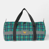 Blau und Orange Kariert Duffle Bag (Rückseite)