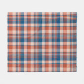 Blau und Orange Kariert Fleece Blanket (Vorderseite (Horizontal))