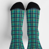 Blau und Orange Kariert Socken (Oben)