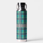 Blau und Orange Kariert Trinkflasche (Vorne)