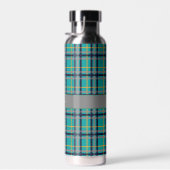 Blau und Orange Kariert Trinkflasche (Rechts)