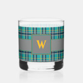 Blau und Orange Kariert Whiskyglas (Rückseite)