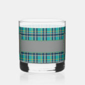 Blau und Orange Kariert Whiskyglas (Links)
