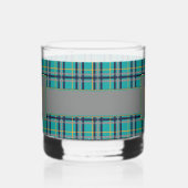 Blau und Orange Kariert Whiskyglas (Rechts)