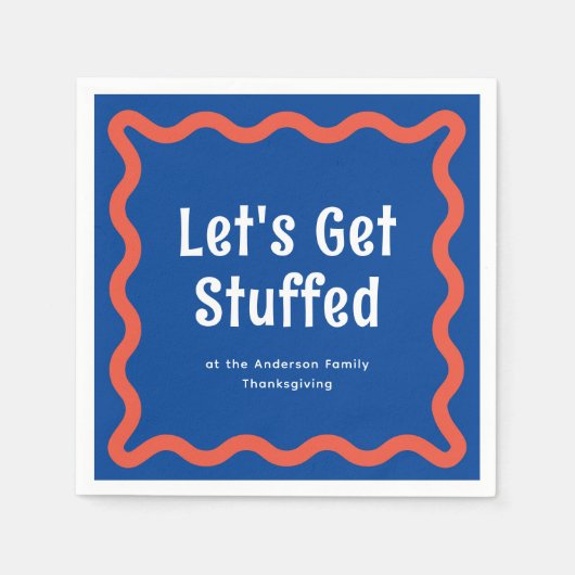 Blau und Orange lassen uns den Wavy-Platz füllen Serviette (Vorderseite)