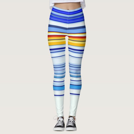 Blau und Orange Leggings (Vorderseite)